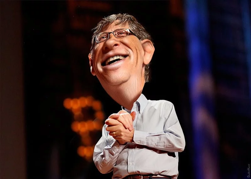 Photo:Bill Gates - Caricature By:DonkeyHotey